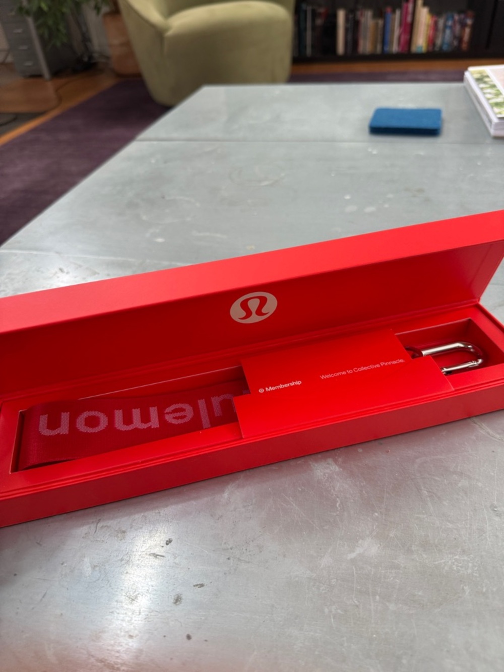 New in box Lululemon Red Never Lost Keychain - Picture 5 of 6